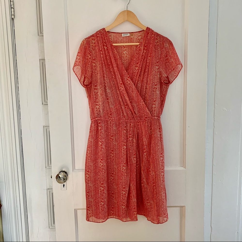 DKNY faux wrap dress